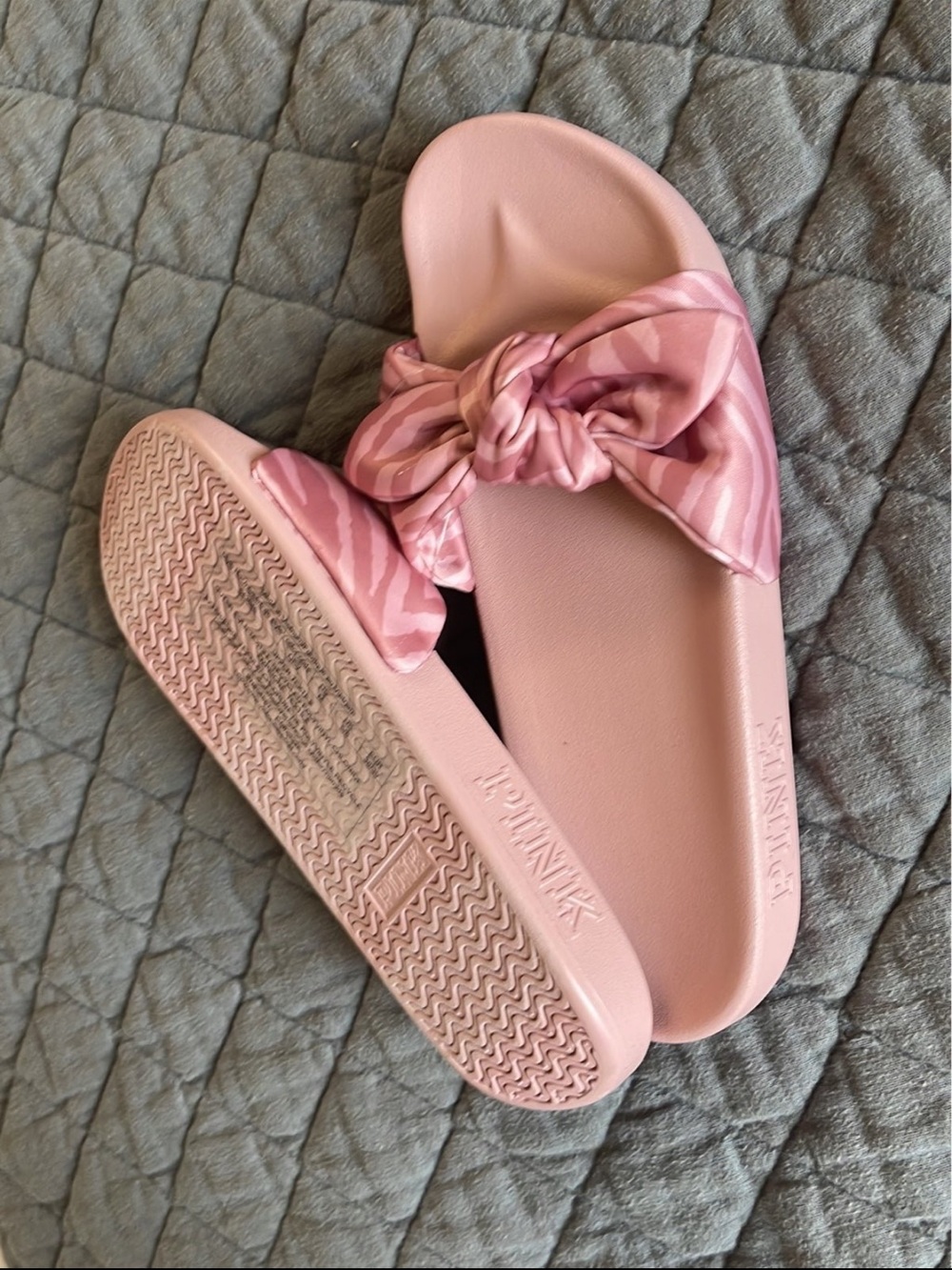 Victoria's Secret Pink Satin Knot Slide Sandals